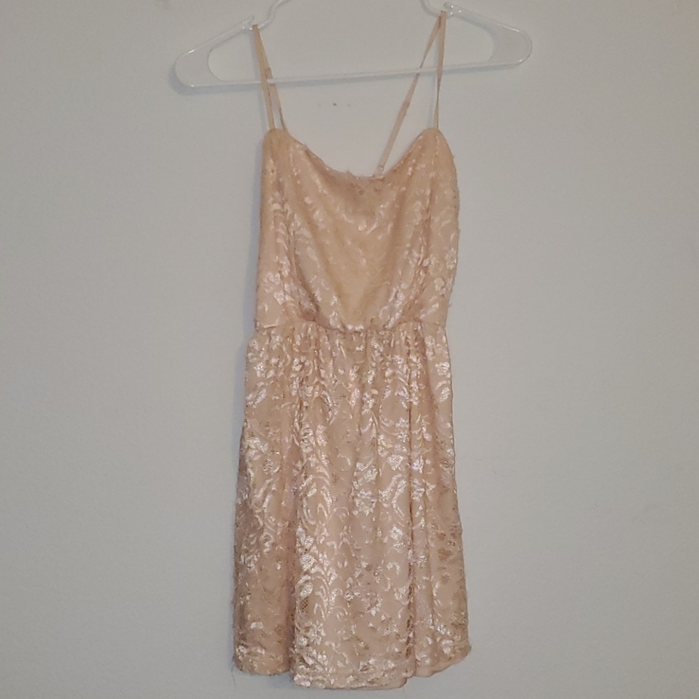 Light Pink/Peach Floral Lace Dress